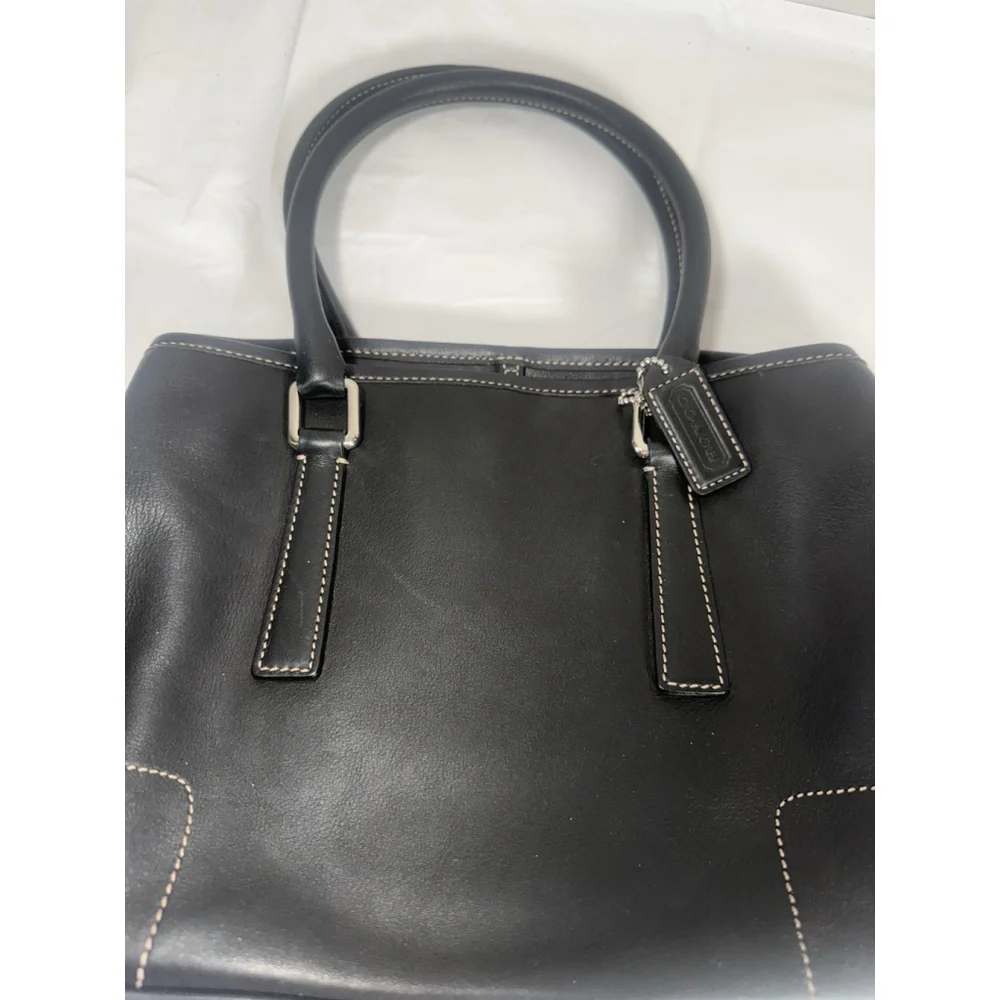 Coach Vintage Coach Hamptons Satchel doctor bag glove-tanned leather 7755 black - Picture 13 of 16